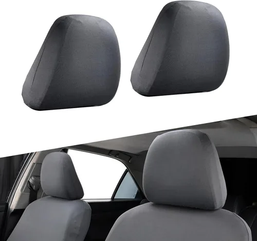 Miniatura 9 de Paquete de 2 fundas para reposacabezas de asiento de automóvil, repuesto para reposacabezas de asiento, protector de reposacabezas flexible