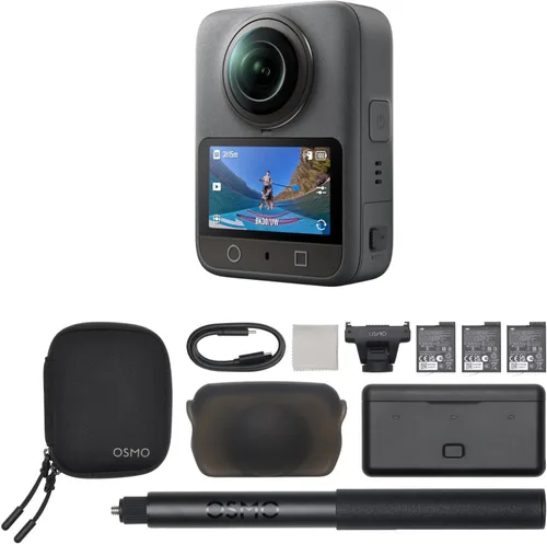 DJI Osmo 360 Camera Adventure Combo, cámara de acción impermeable 8K 360° con imagen 360° de sensor de 1 pulgada, duración extendida de batería con