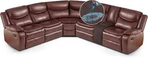 Miniatura 12 de KinCam Fundas impermeables para sofá modular reclinable, fundas de sofá reclinable de gran tamaño para sofá en forma de L, funda de sofá Chocolate