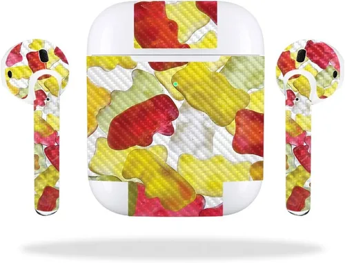 Miniatura 7 de MightySkins - Skin de fibra de carbono para Apple AirPods 2 (2019), diseño de plátanos, protección y acabado de fibra de carbono texturizada Fácil