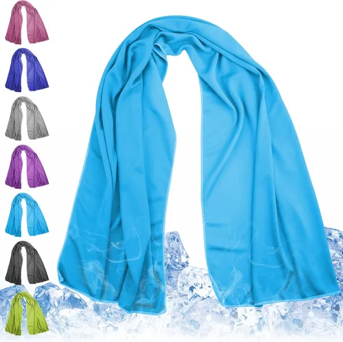 Miniatura 14 de Toallas de enfriamiento de 43.3 x 15.7 pulgadas, toalla de hielo, toalla de sudor, toallas de enfriamiento para cuello y cara, envolturas