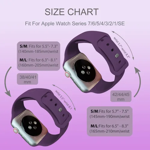 Miniatura 7 de Correas deportivas compatibles con Apple Watch de 1.65, 1.73, 1.77, 1.77, 1.61, 1.49, 1.57 y 1.73 pulgadas, para mujeres y hombres, correa de Púrpura