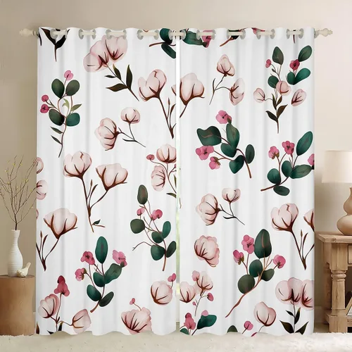 Miniatura 14 de Erosebridal Cortinas y cortinas ligeras de mariposas azules para niños y niñas, hojas de eucalipto para sala de estar, dormitorio, jardín, vida Azul
