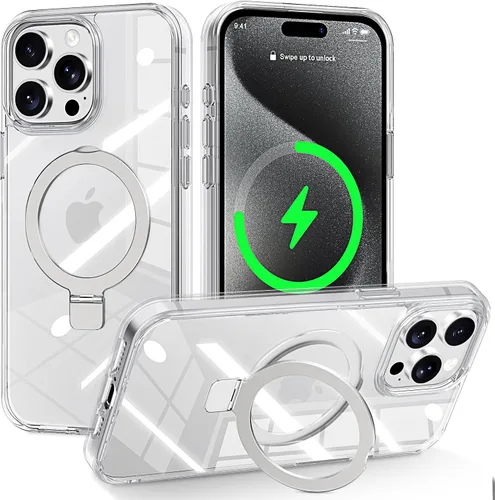 Miniatura 94 de CHAOFEnG Funda magnética compatible con iPhone 11 con soporte, prueba de caídas de grado militar, compatible con imán, anillo translúcido, parte