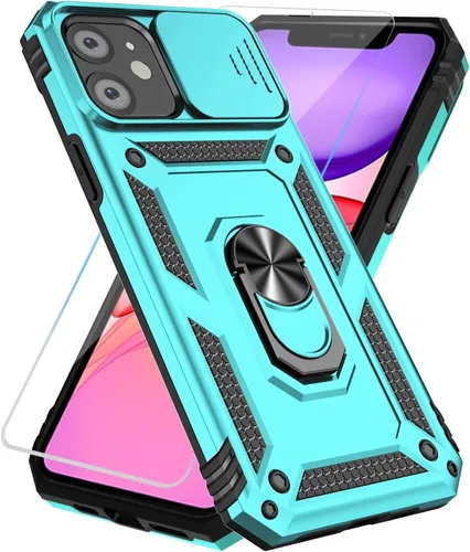 Miniatura 49 de SunStory Funda compatible con iPhone 11 Pro Max con protector de pantalla HD, cubierta de cámara deslizante y soporte de anillo giratorio