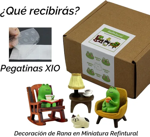 Miniatura 3 de Refintural Estatua de figuras de rana en miniatura, adorables coleccionables de rana para decoración de escritorio y dormitorio, decoración perfecta