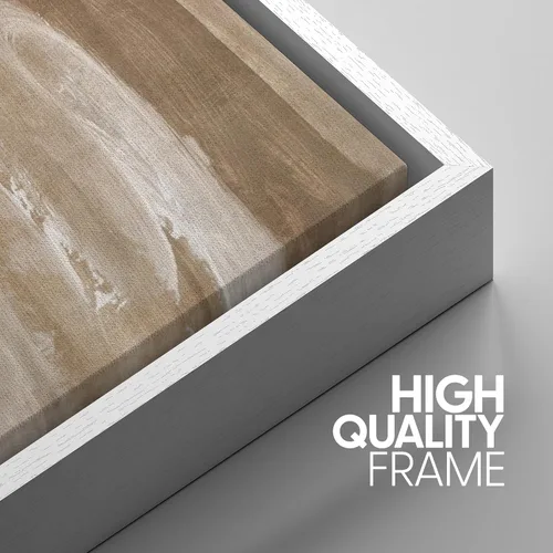 Miniatura 401 de SIGNWIN Lienzo enmarcado para pared, arte con pinceladas de flujo neutro en tonos beige abstractos, ilustraciones, arte moderno, decorativo