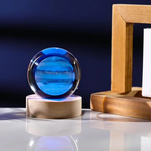 Miniatura 5 de Regalos de planeta Júpiter 3D - Bola de cristales del sistema solar de 60 mm - Figura de animales de cristal - Regalo de cumpleaños para mejor amiga