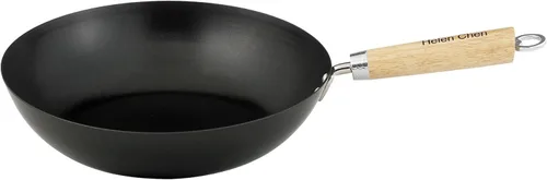 Miniatura 14 de Juego de Wok de Helen's Asian Kitchen - Sartén Wok con Tapa, Wok de Acero al Carbono de 13.5 Pulgadas - Wok Antiadherente de Fondo Plano