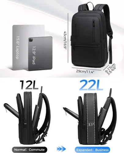 Miniatura 2 de Fenree.geer Mochila de trabajo para hombre, mochila expandible con puerto de carga USB C, resistente al agua, mochila para laptop de 15.6 pulgadas