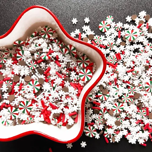 Miniatura 3 de EHOPE Gránulos falsos de Navidad, chispas de caramelo falso, gránulos de arcilla, chispas de polímero en rodajas de arcilla para arte de uñas