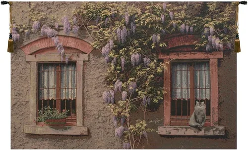Miniatura 24 de Charlotte Home Furnishings - Tapiz italiano rojo con uvas para colgar en la pared, 39 x 26 pulgadas, algodón/viscosa/poliéster
