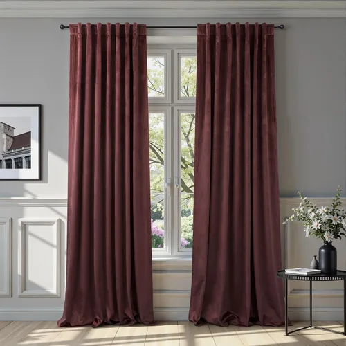 Miniatura 48 de Cortinas de terciopelo opacas para oscurecer la habitación de 63 pulgadas de largo para sala de estar, comedor, 2 paneles, privacidad pesada