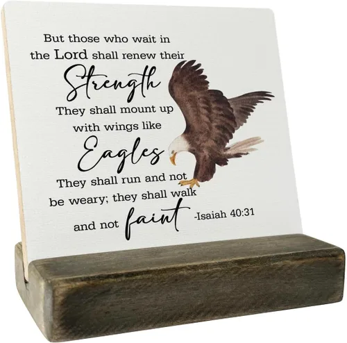 Miniatura 12 de Placa de Madera con Cita Cristiana - Números 6:24-26 - Que el Señor te Bendiga y te Mantenga, Soporte de Madera, Versículo de la Biblia como Regalo