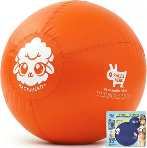Miniatura 11 de Race&Herd Pelota de pastoreo XXL original de 25 pulgadas para perros grandes, juguetes de pastoreo, pelota duradera para perros grandes al aire