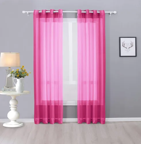 Miniatura 21 de Interior Trends Ariana - Juego de 2 cortinas de gasa transparente totalmente cosida con ojales (63 pulgadas de largo, beige)