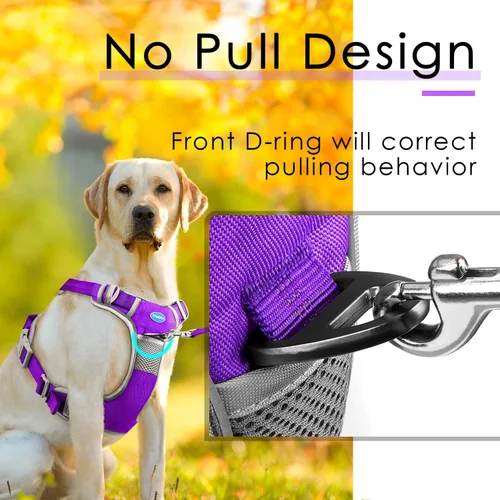 Miniatura 7 de ThinkPet Arnés deportivo transpirable, antitirones para perro, con asa, arnés reflectante y ajustable para perros medianos o grandes, clip trasero