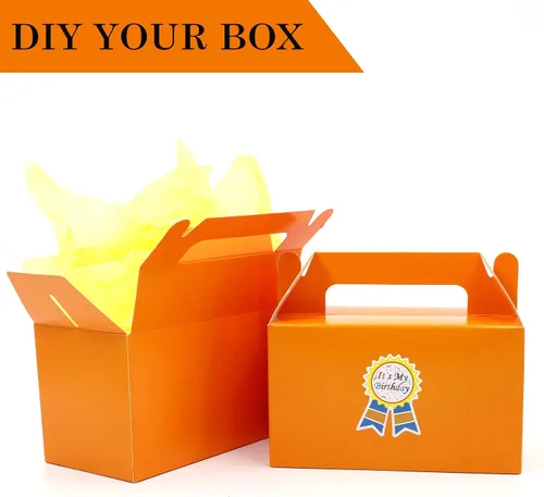 Miniatura 3 de Oletx 12 Cajas de Regalo Triangulares Naranjas, 5.9'' Caja Pequeña de Dulces para Fiestas, Caja de Golosinas, Caja de Galletas y Dulces para Fiesta