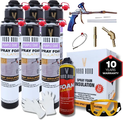 Miniatura 9 de Vega Bond Espuma en aerosol de aislamiento de celda cerrada de un solo componente, autoexpansible, 29 onzas con valor R de 5.66, aerosol acústico