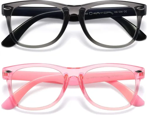Miniatura 11 de DYLB Gafas de bloqueo de luz azul para niños y niñas, paquete de 2, gafas de videojuegos para computadora para niños y niñas de 3 a 10 años, antiluz