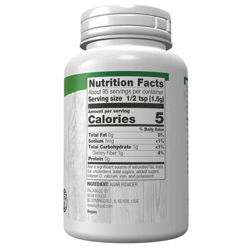 Miniatura 2 de NOW Foods, polvo puro de agar, sustituto vegetariano de la gelatina, sin gluten, kosher, 5 onzas