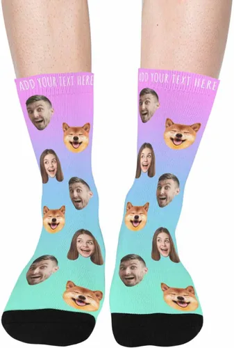 Miniatura 26 de Artsadd Calcetines personalizados para mujeres y hombres, amantes de los perros y gatos, regalos divertidos unisex personalizados