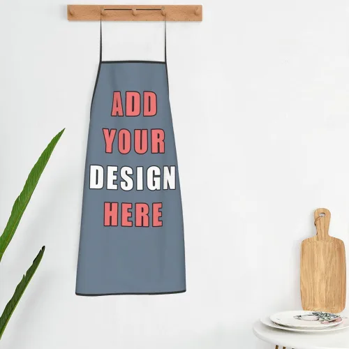 Miniatura 5 de Delantal personalizado Añadir texto Foto Logo, Delantal de cocina de chef personalizado para grandes regalos Gris (SlateGray)