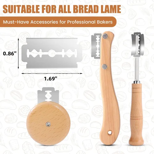 Miniatura 2 de CUNSENR Recambio de Cuchillas para Greñadora de Pan – Cuchillas de Acero Inoxidable para Arte Perfecto en el Pan, Adecuadas para Rebanar y Hacer