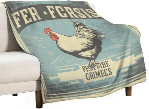 Miniatura 44 de Manta de microfibra suave y acogedora con diseño de gallo rústico en blanco y negro, suave y acogedora manta de microfibra para sofá, cama, oficina