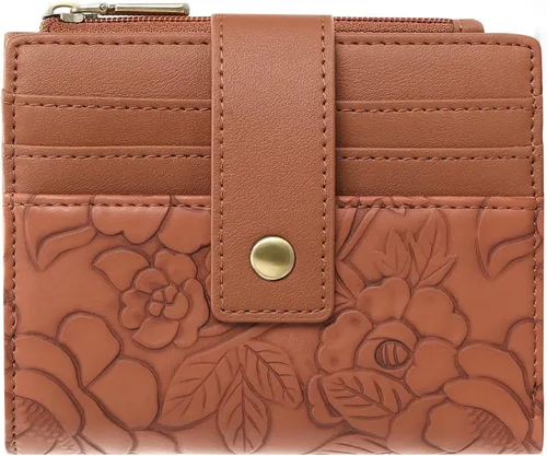 Miniatura 9 de SENDEFN Billeteras pequeñas para mujer, con bloqueo RFID, de cuero, plegable, para tarjetas de crédito, bolsillo con cremallera y ventana