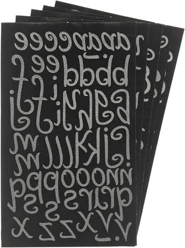 Magfok Letras termoadhesivas de 1.5 pulgadas para transferencia en mayúsculas y minúsculas, 5 hojas (negro)