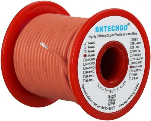 Miniatura 29 de BNTECHGO Carrete de alambre de silicona de calibre 16, rojo de 25 pies y negro, 25 pies, 2 cables separados, alambre de cobre estañado flexible