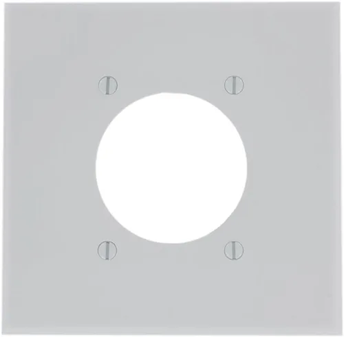 Leviton Placa de pared para toma de corriente/receptáculo de montaje empotrado de 2 segmentos, tamaño estándar, termoestable, 80526-W, color blanco