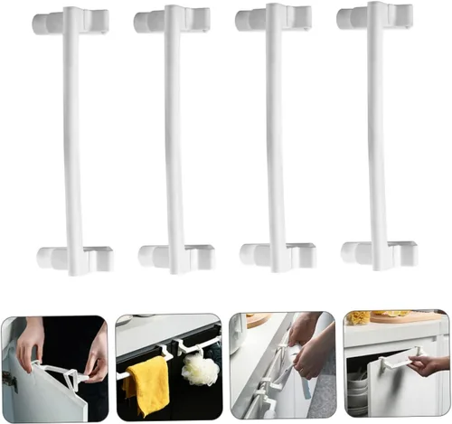 Miniatura 8 de 4 ganchos de puerta para colgar toallas para colgar en la pared, toallero para cocina, paños de cocina, toallero, toallero para baño, toallero
