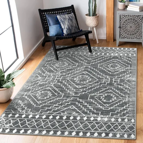 Miniatura 35 de Wonnitar Alfombra marroquí lavable de 5 x 7 pies, color negro, alfombra grande para sala de estar, antideslizante, bohemio, para dormitorio
