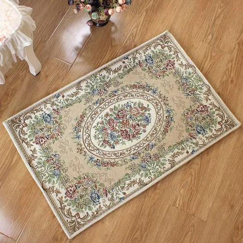 UKELER Tapete antideslizante para puerta, alfombras de acento modernas para entrada, estilo romántico campestre americano, alfombras de algodón,