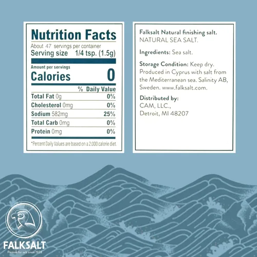 Miniatura 2 de FALKSALT Copos de sal marina naturales orgánicas de 2.47 onzas Certificado sin OMG, Kosher y Halal Copos de sal marina de acabado gourmet 5