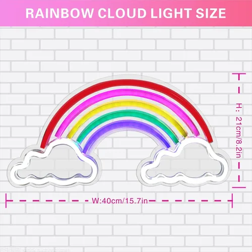 Miniatura 4 de Luz de neón para niños, luz de arcoíris de neón para niños, alimentada por USB, letreros LED para dormitorio, letrero de neón para decoración