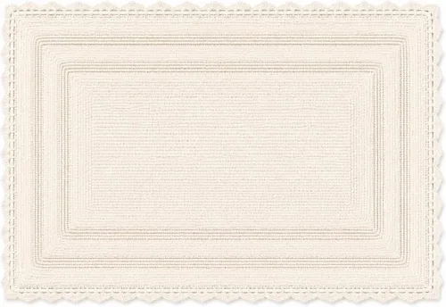 Miniatura 29 de Royal Blaze Tapete de baño de algodón rojo, reversible, pequeño ovalado de 18 x 26 pulgadas, lavable y decorativo