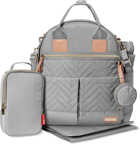 Skip Hop Mochila para pañales: Suite Juego de mochila para pañales 6 en 1, bolsa de viaje multifunción para bebé con cambiador, correas para Paloma