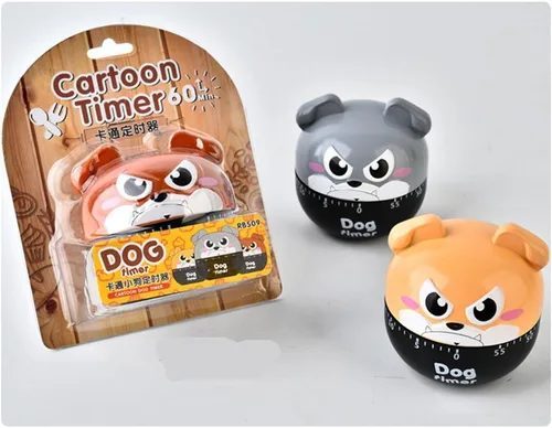 Miniatura 8 de Temporizadores de maquinaria de perro de dibujos animados lindos 60 minutos temporizador de cocina mecánica reloj contadores de alarma fuerte
