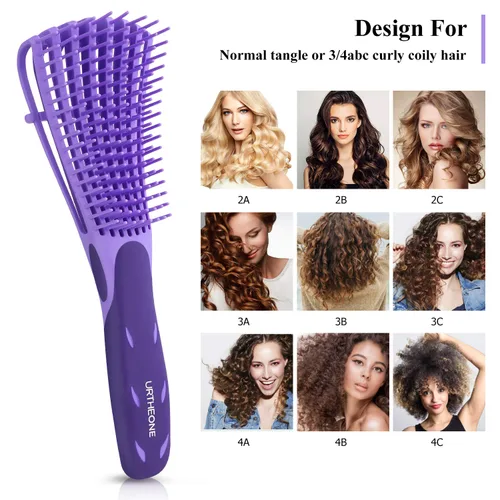Miniatura 4 de Cepillo Desenredante para Cabello, cepillo desenredante para adultos y niños, juego de peines para cabello rizado, ondulado y ensortijado