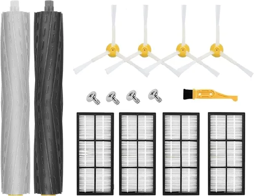 Piezas de repuesto compatibles con iRobot Roomba 900 800 Series 960 980 981 985 860 805 870 871 880 890 Accesorios de vacío, 4 filtros, 4 cepillos