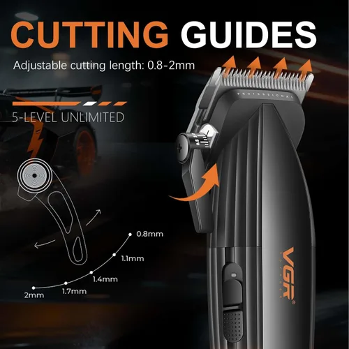 Miniatura 3 de VGR 889C - Cortadora de pelo profesional para hombres, 9000 rpm, inalámbrica, con cuchillas de cerámica y MIM, 6 peines guía magnéticos, pantalla