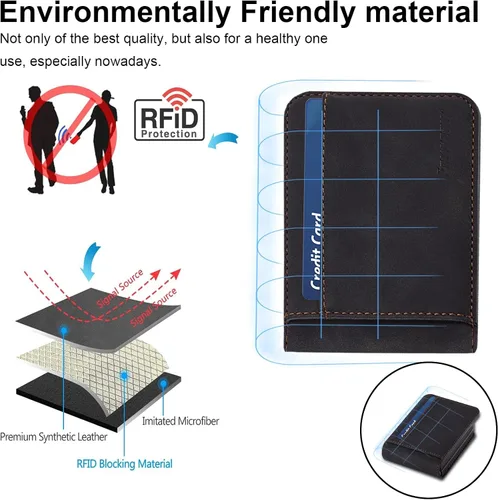 Miniatura 7 de Funda de piel con tapa para Samsung Galaxy Z Flip 3, con protección de bisagra, delgada y magnética tipo cartera [1 tarjetero], funda protectora a