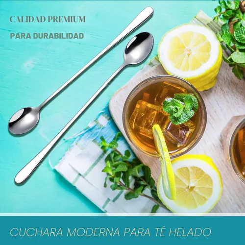 Miniatura 3 de Cucharas de mango largo para té helado, de Hiware, 9 pulgadas. Cuchara de café, de helado. Cucharas de acero inoxidable para cóctel, conjunto de.