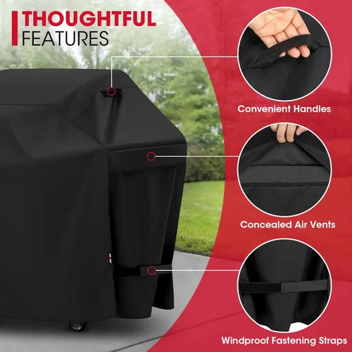 Miniatura 5 de Cubierta Unicook para parrilla de gas, impermeable, resistente, cubierta para barbacoa de 55 pulgadas, material desteñido especial y resistente a