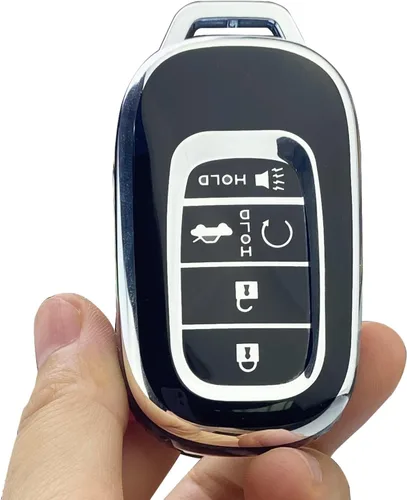 Miniatura 3 de Funda para llavero compatible con 2022 2023 Honda Civic Accord CR-V HR-V Pilot, llavero de TPU suave de protección completa, carcasa bonita (negro)
