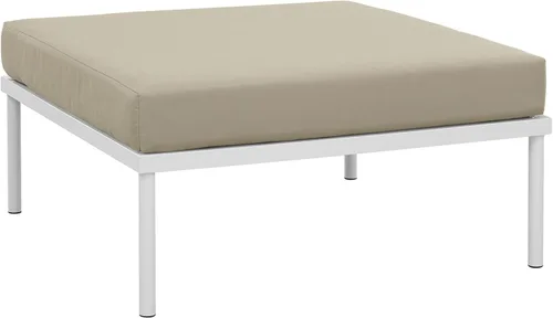 Miniatura 18 de Modway Harmony - Otomana de aluminio para patio al aire libre con cojín en blanco y blanco
