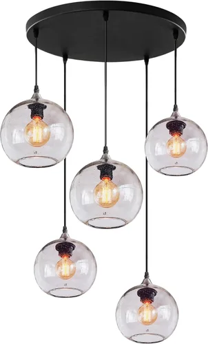 Candelabro de cristal con 5 luces colgantes, moderno, rústico, con burbujas de semillas, globo, accesorios para colgar en el techo, entrada,